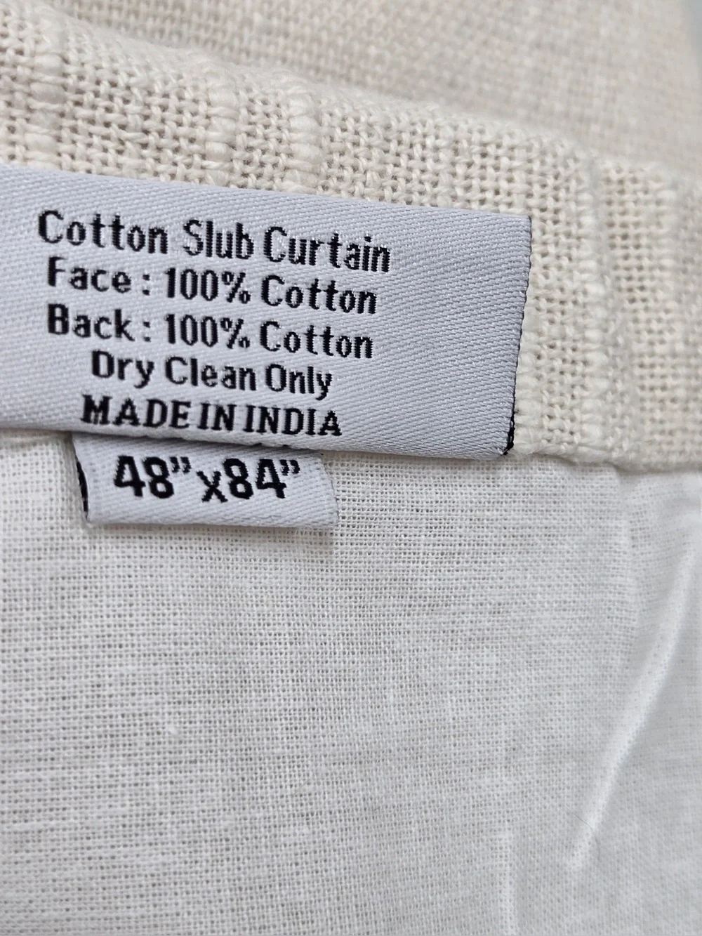 NWT QUINCE Set Of 2 48x84 Cotton Slub Curtains Natural 0863